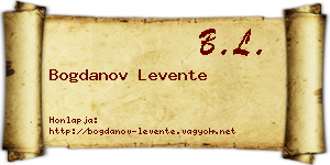 Bogdanov Levente névjegykártya