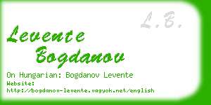 levente bogdanov business card